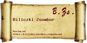Biliczki Zsombor névjegykártya